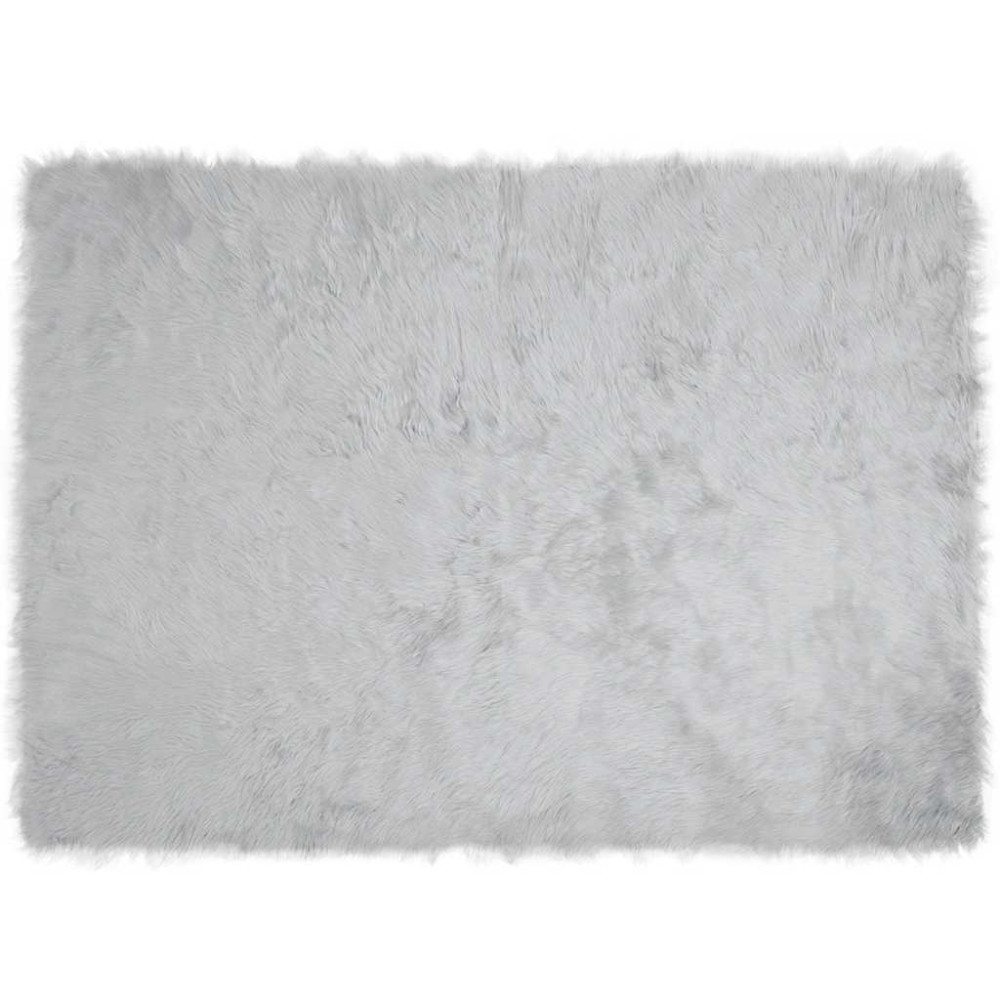Produktbild för Fuskfäll matta TAFALLA Grå 160 x 230 cm Polyester