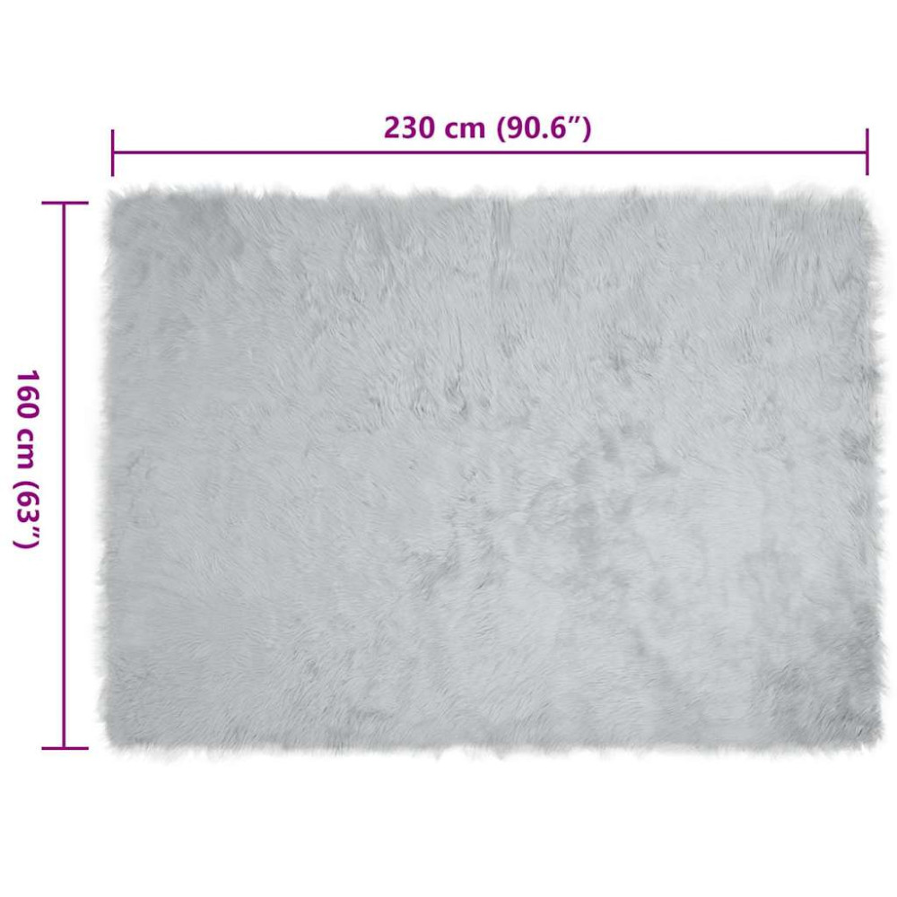 Produktbild för Fuskfäll matta TAFALLA Grå 160 x 230 cm Polyester