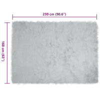 Produktbild för Fuskfäll matta TAFALLA Grå 160 x 230 cm Polyester