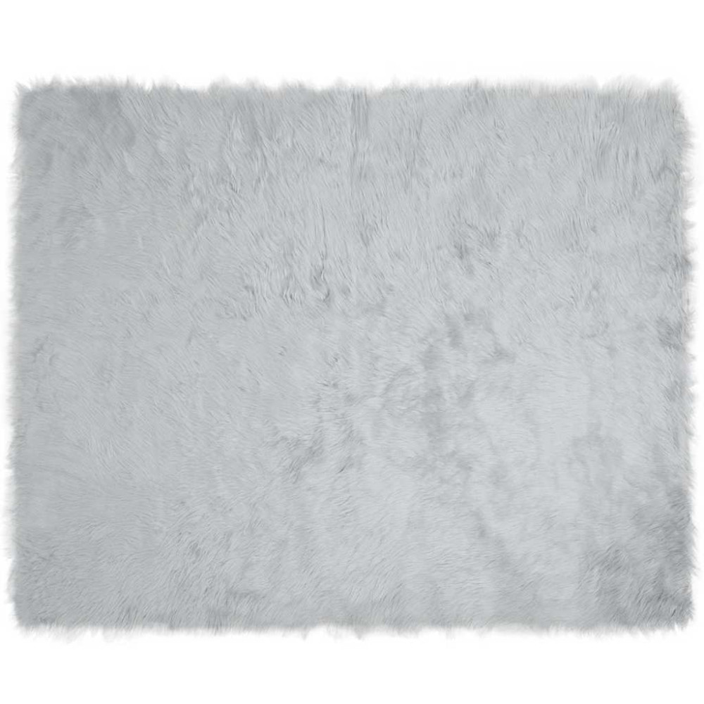 Produktbild för Fuskfäll matta TAFALLA Grå 200 x 280 cm Polyester