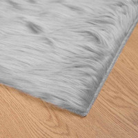 Produktbild för Fuskfäll matta TAFALLA Grå 200 x 280 cm Polyester