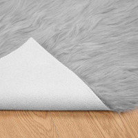 Produktbild för Fuskfäll matta TAFALLA Grå 200 x 280 cm Polyester