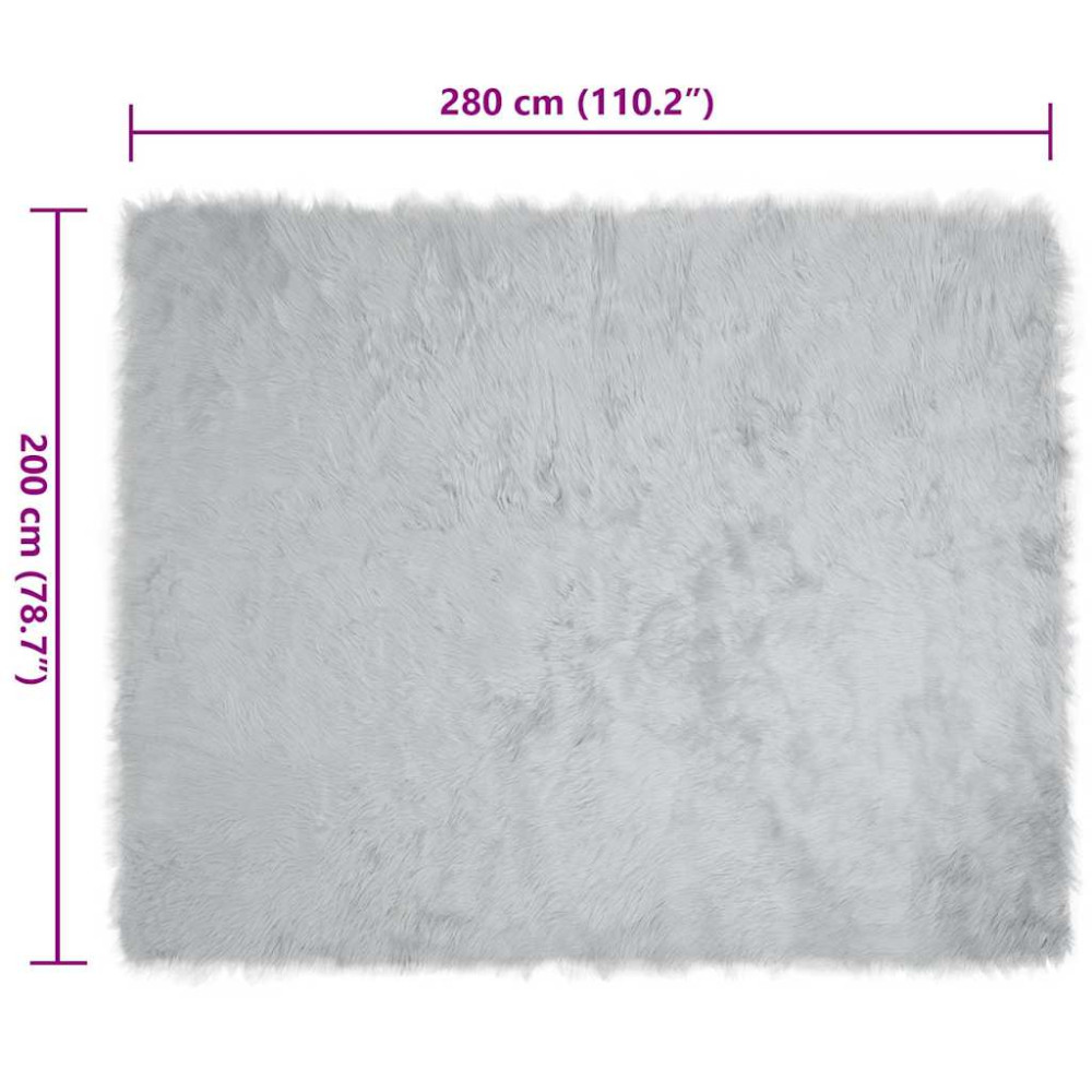 Produktbild för Fuskfäll matta TAFALLA Grå 200 x 280 cm Polyester
