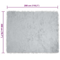 Produktbild för Fuskfäll matta TAFALLA Grå 200 x 280 cm Polyester