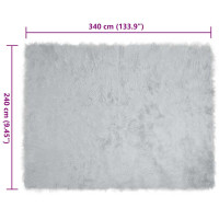 Produktbild för Fuskfäll matta TAFALLA Grå 240 x 340 cm Polyester