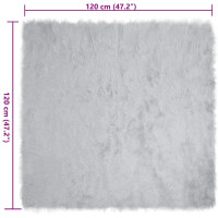 Produktbild för Fuskfäll matta TAFALLA Grå 120 x 120 cm Polyester