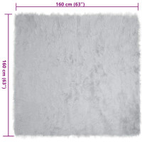 Produktbild för Fuskfäll matta TAFALLA Grå 160 x 160 cm Polyester