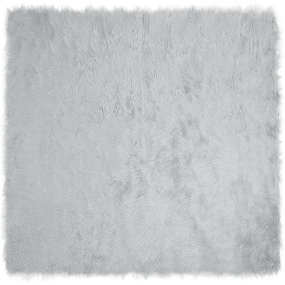 Produktbild för Fuskfäll matta TAFALLA Grå 200 x 200 cm Polyester
