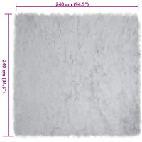 Produktbild för Fuskfäll matta TAFALLA Grå 240 x 240 cm Polyester