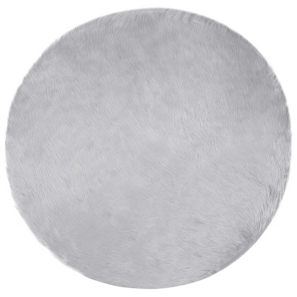 Produktbild för Fuskfäll matta TAFALLA Grå Ø 100 cm Polyester