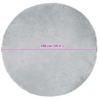 Produktbild för Fuskfäll matta TAFALLA Grå Ø 100 cm Polyester