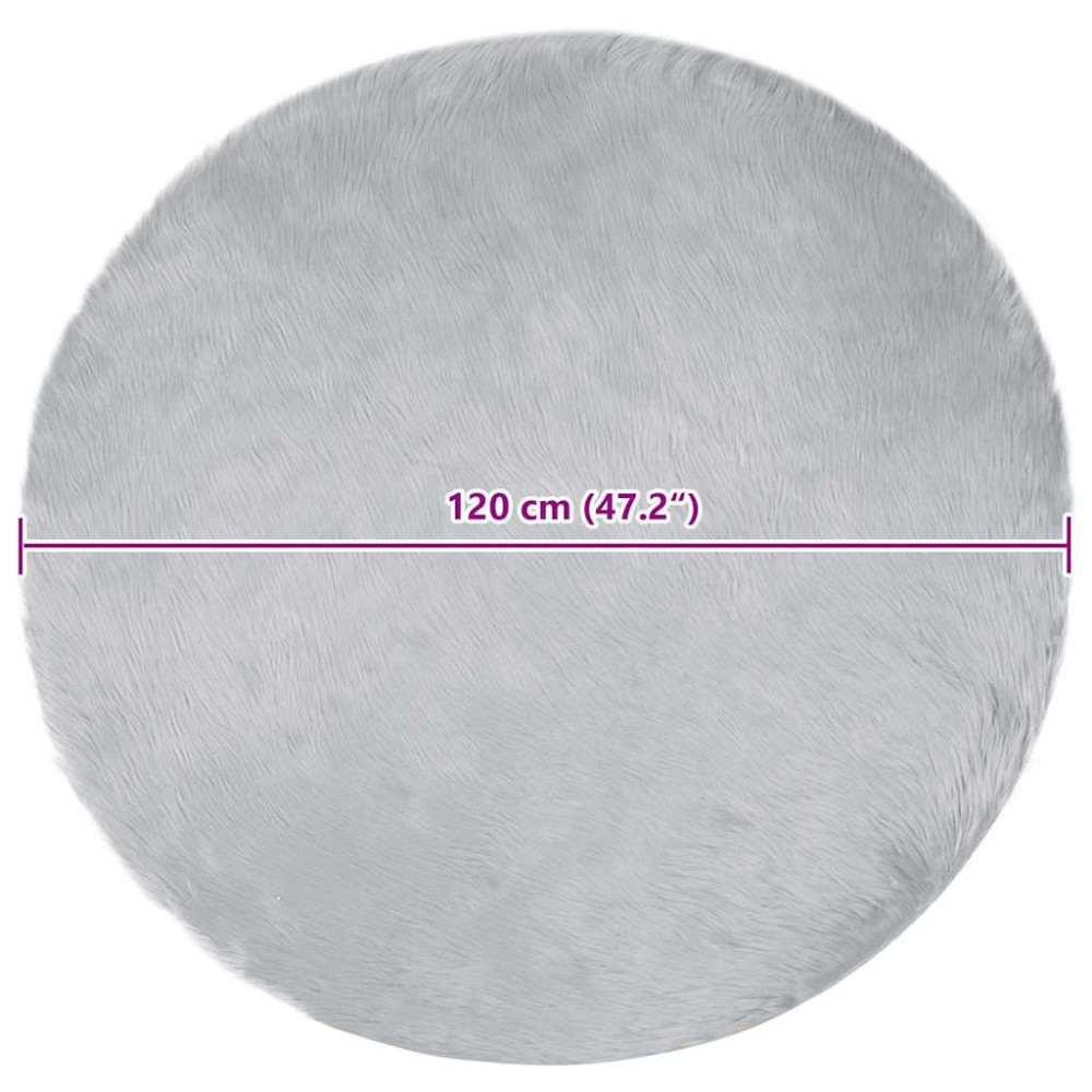 Produktbild för Fuskfäll matta TAFALLA Grå Ø 120 cm Polyester