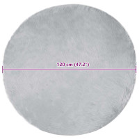 Produktbild för Fuskfäll matta TAFALLA Grå Ø 120 cm Polyester