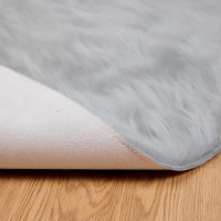 Produktbild för Fuskfäll matta TAFALLA Grå Ø 160 cm Polyester