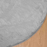 Produktbild för Fuskfäll matta TAFALLA Grå Ø 160 cm Polyester