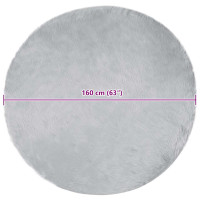 Produktbild för Fuskfäll matta TAFALLA Grå Ø 160 cm Polyester