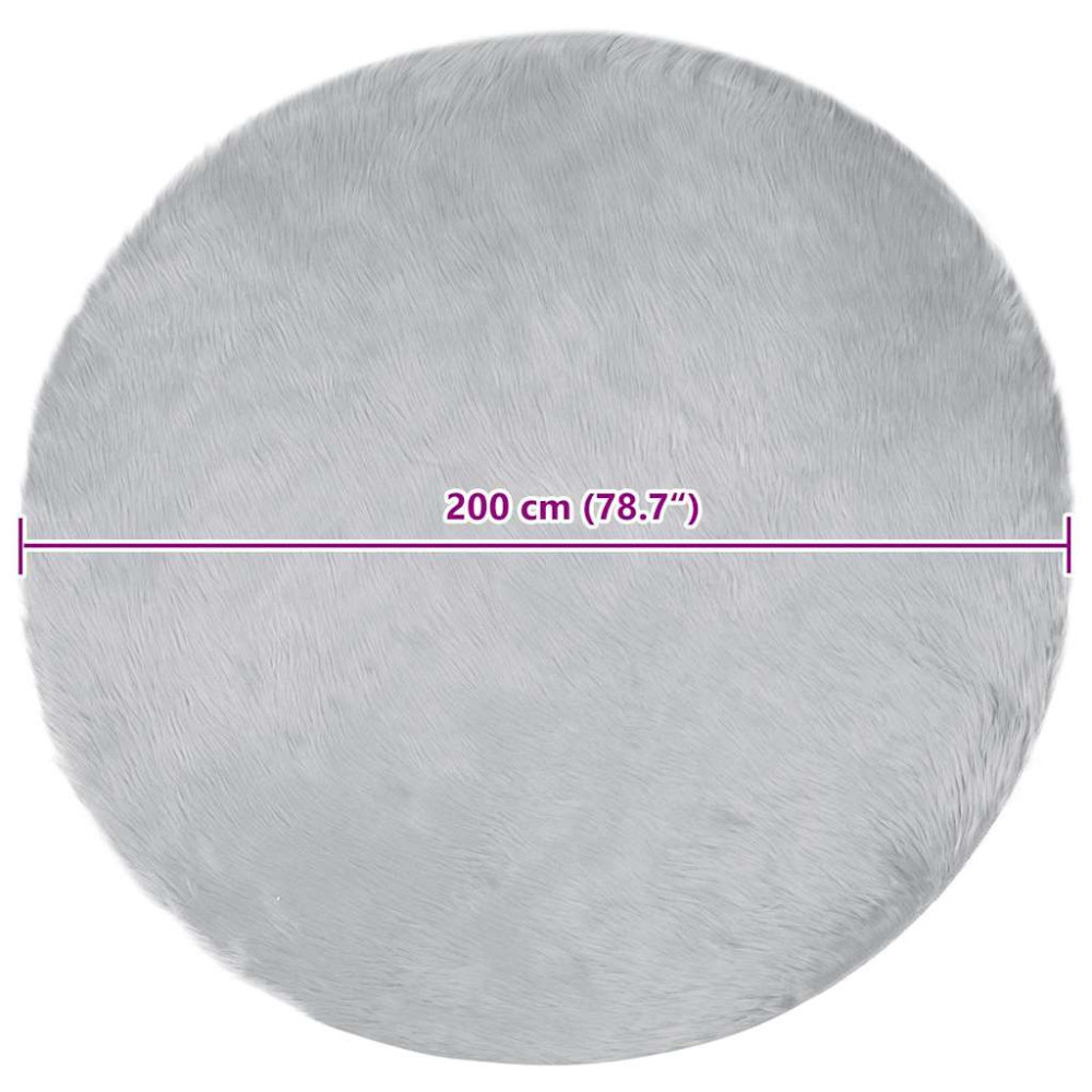 Produktbild för Fuskfäll matta TAFALLA Grå Ø 200 cm Polyester