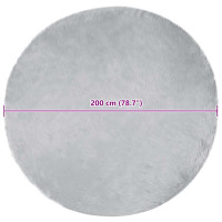 Produktbild för Fuskfäll matta TAFALLA Grå Ø 200 cm Polyester
