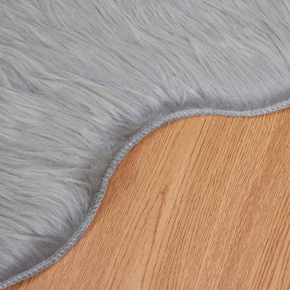 Produktbild för Fuskfäll matta TAFALLA Grå 50 x 80 cm Polyester