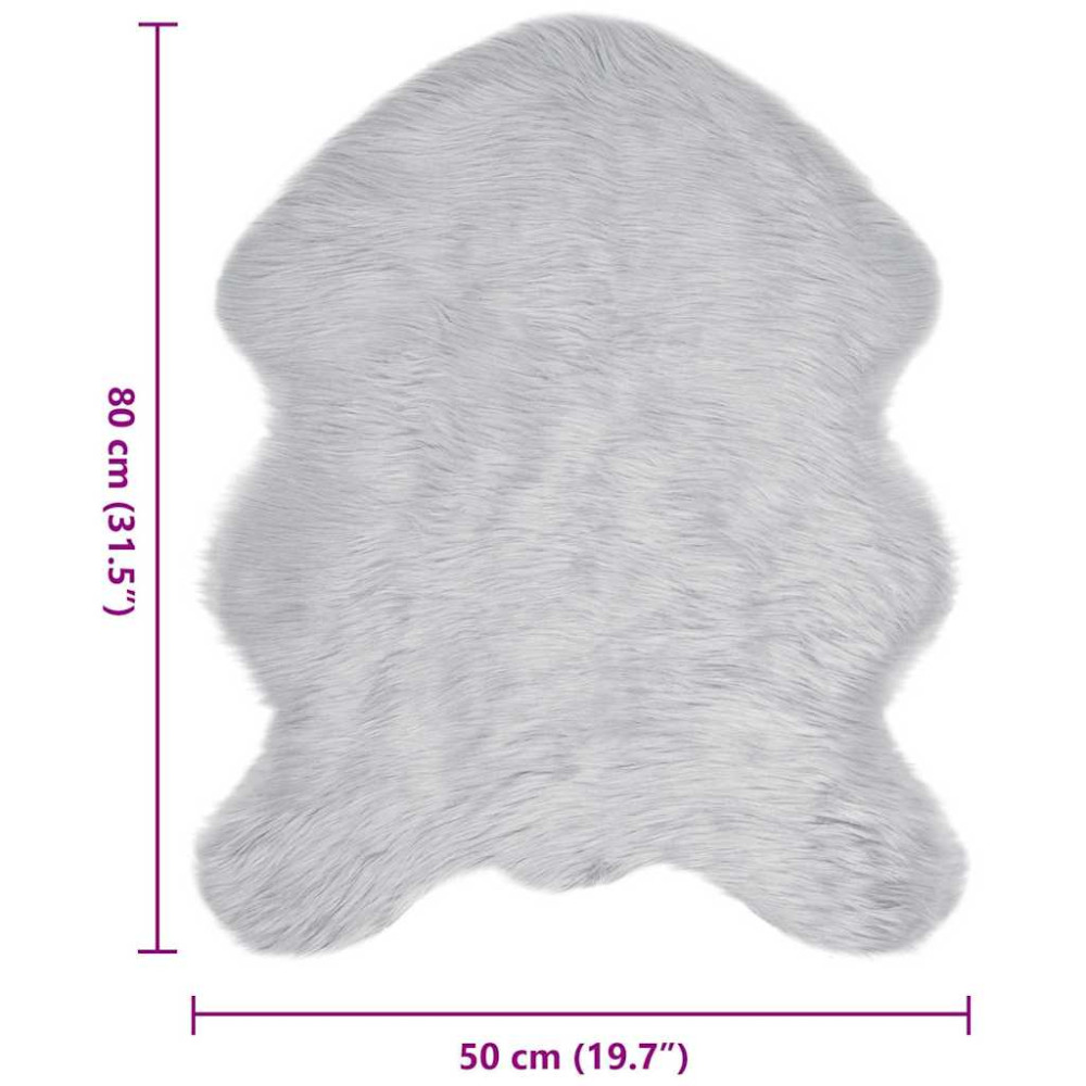 Produktbild för Fuskfäll matta TAFALLA Grå 50 x 80 cm Polyester