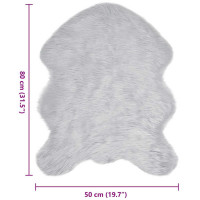 Produktbild för Fuskfäll matta TAFALLA Grå 50 x 80 cm Polyester