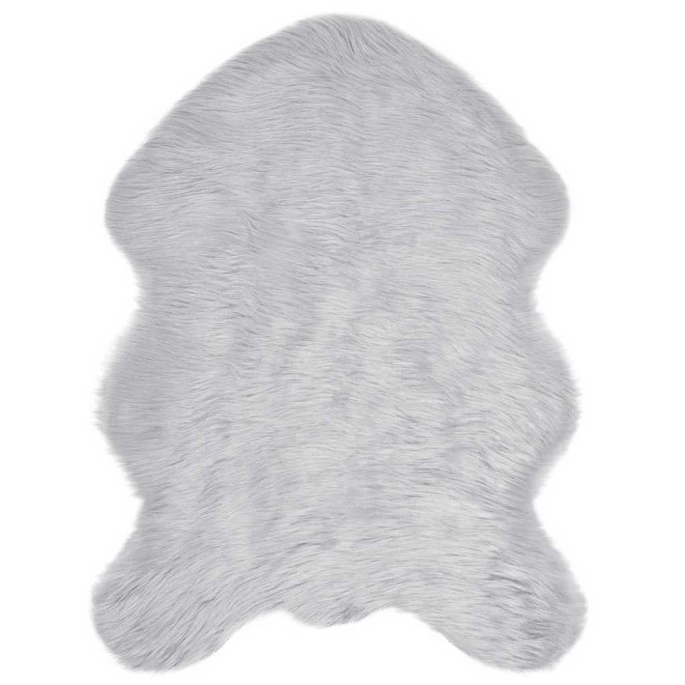 Produktbild för Fuskfäll matta TAFALLA Grå 80 x 120 cm Polyester