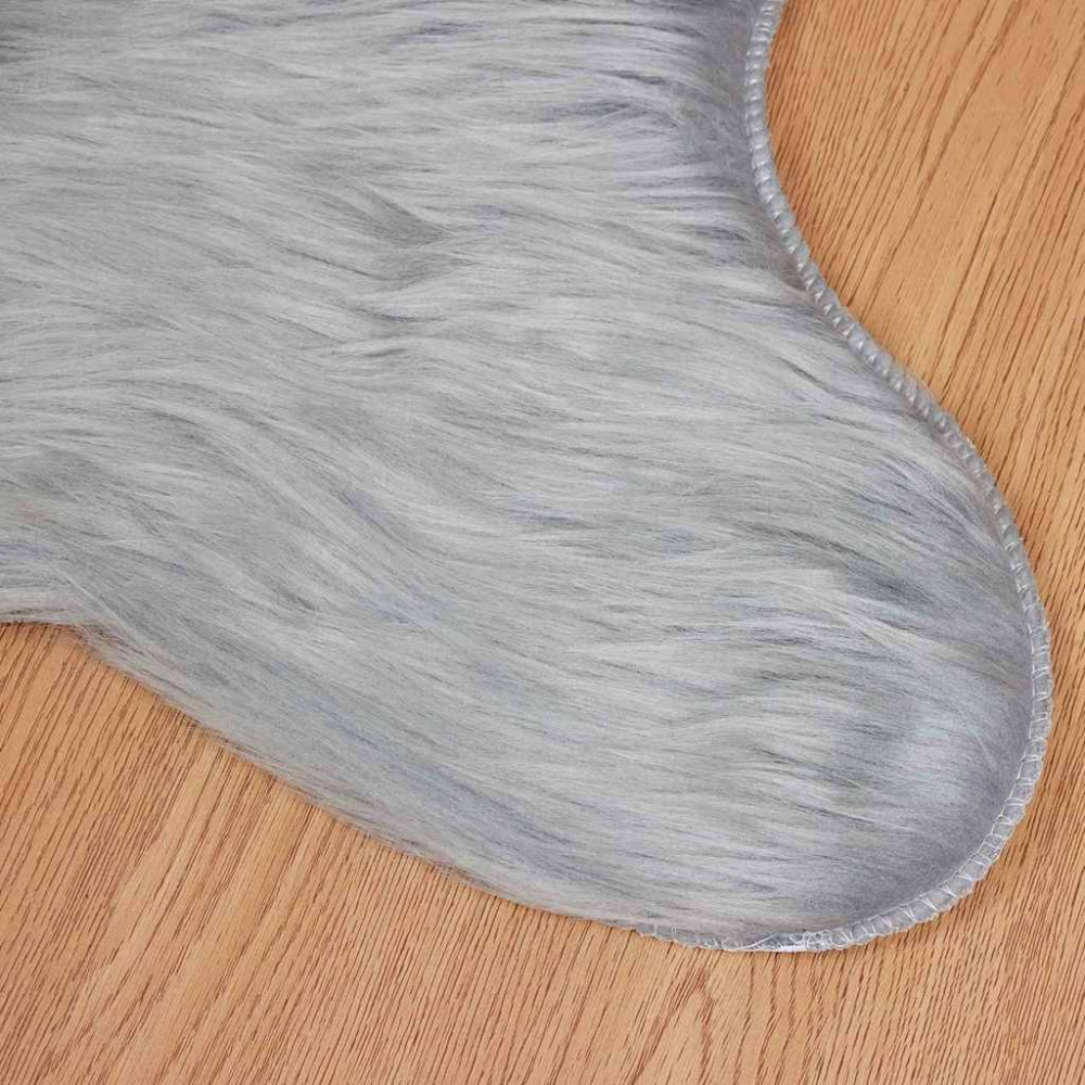 Produktbild för Fuskfäll matta TAFALLA Grå 80 x 120 cm Polyester