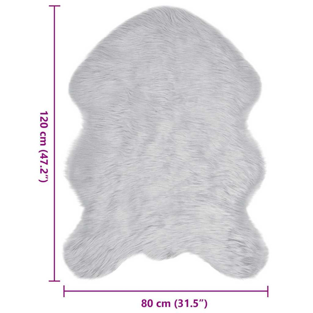 Produktbild för Fuskfäll matta TAFALLA Grå 80 x 120 cm Polyester