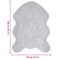 Produktbild för Fuskfäll matta TAFALLA Grå 80 x 120 cm Polyester