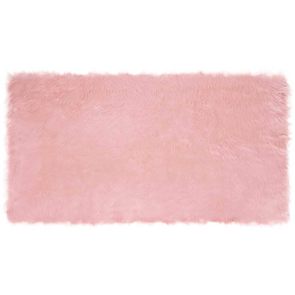 Produktbild för Fuskfäll matta TAFALLA Rosa 80 x 150 cm Polyester