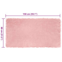 Produktbild för Fuskfäll matta TAFALLA Rosa 80 x 150 cm Polyester