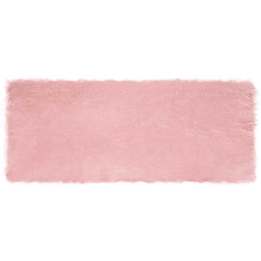 Produktbild för Fuskfäll matta TAFALLA Rosa 80 x 200 cm Polyester