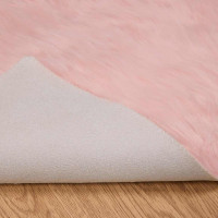Produktbild för Fuskfäll matta TAFALLA Rosa 80 x 200 cm Polyester