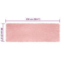 Produktbild för Fuskfäll matta TAFALLA Rosa 80 x 250 cm Polyester