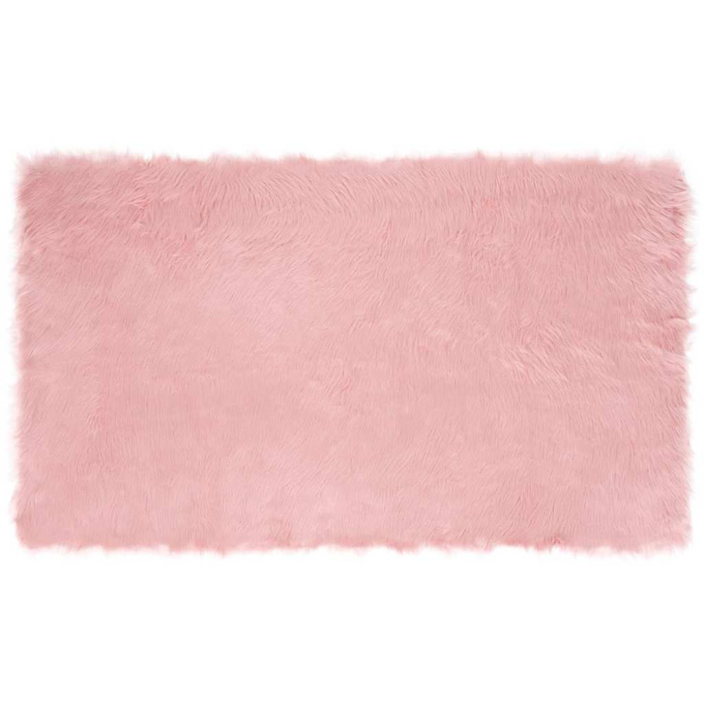 Produktbild för Fuskfäll matta TAFALLA Rosa 100 x 200 cm Polyester