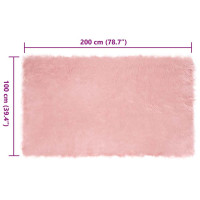 Produktbild för Fuskfäll matta TAFALLA Rosa 100 x 200 cm Polyester
