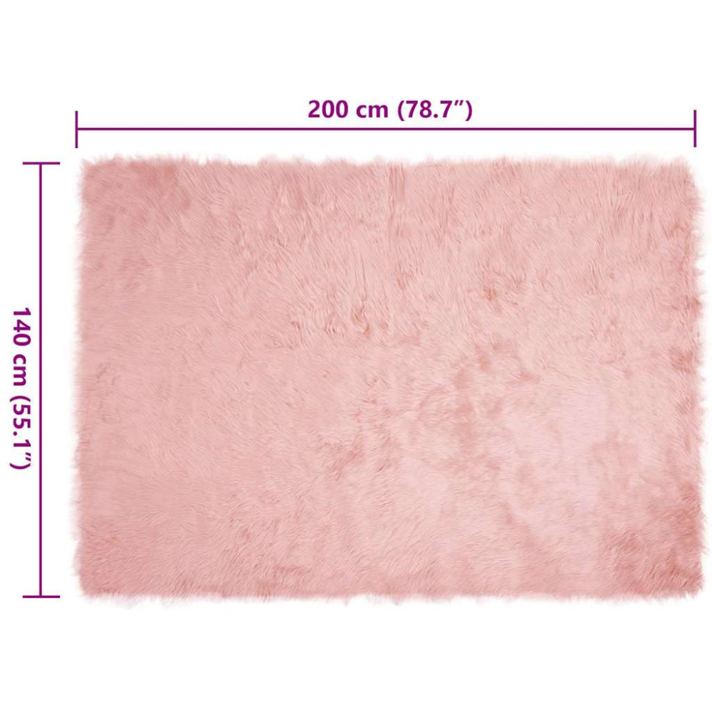 Produktbild för Fuskfäll matta TAFALLA Rosa 140 x 200 cm Polyester