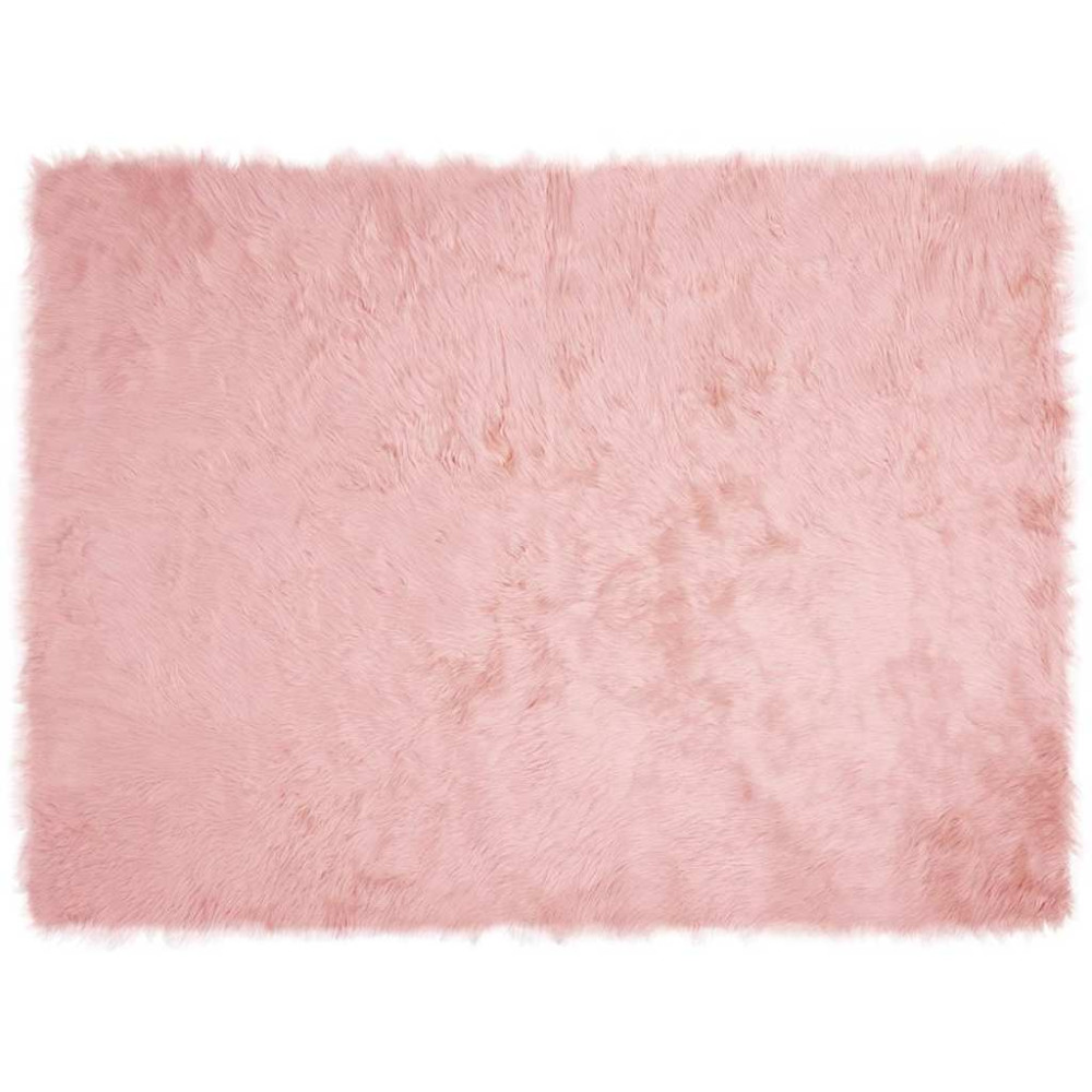 Produktbild för Fuskfäll matta TAFALLA Rosa 160 x 230 cm Polyester