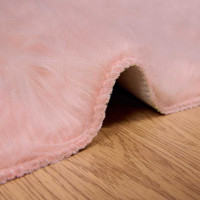 Produktbild för Fuskfäll matta TAFALLA Rosa 160 x 230 cm Polyester