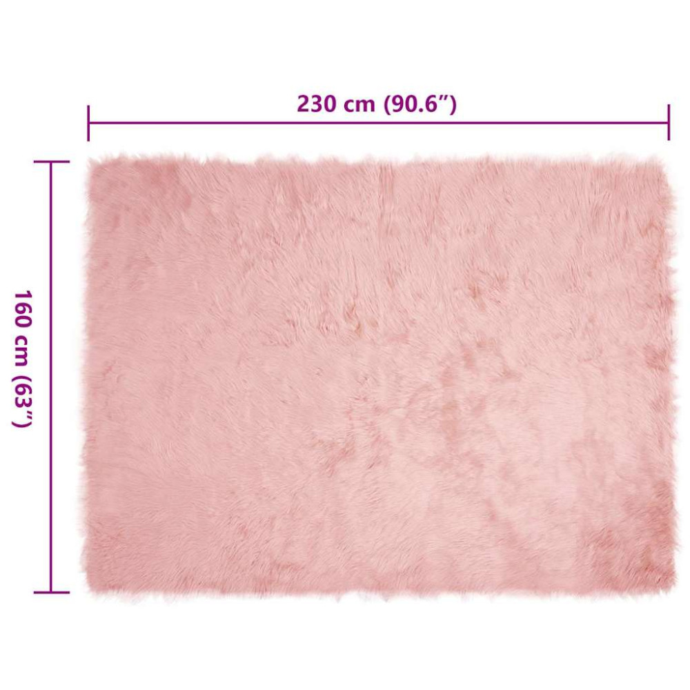 Produktbild för Fuskfäll matta TAFALLA Rosa 160 x 230 cm Polyester