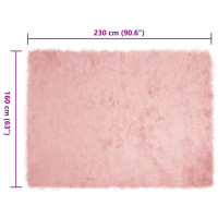 Produktbild för Fuskfäll matta TAFALLA Rosa 160 x 230 cm Polyester