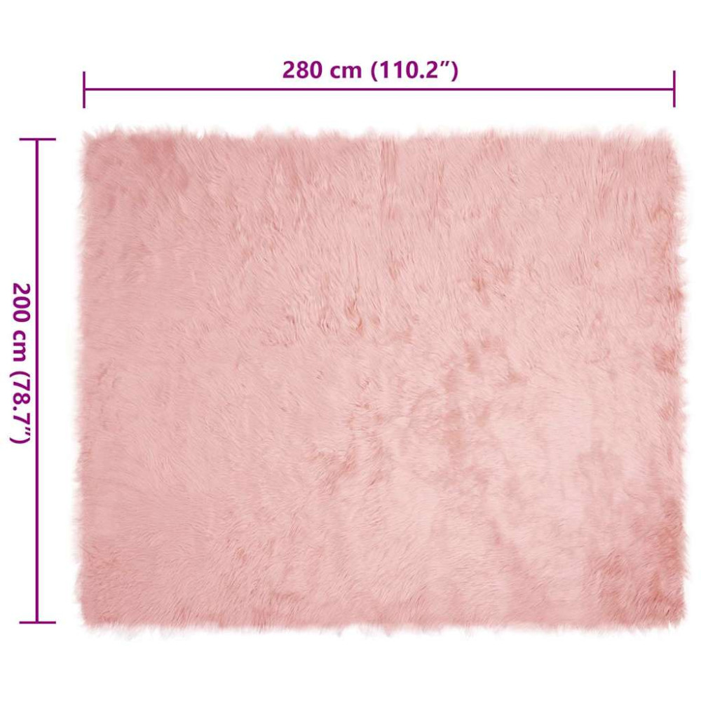 Produktbild för Fuskfäll matta TAFALLA Rosa 200 x 280 cm Polyester