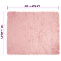 Produktbild för Fuskfäll matta TAFALLA Rosa 200 x 280 cm Polyester