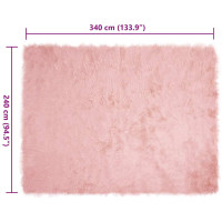 Produktbild för Fuskfäll matta TAFALLA Rosa 240 x 340 cm Polyester