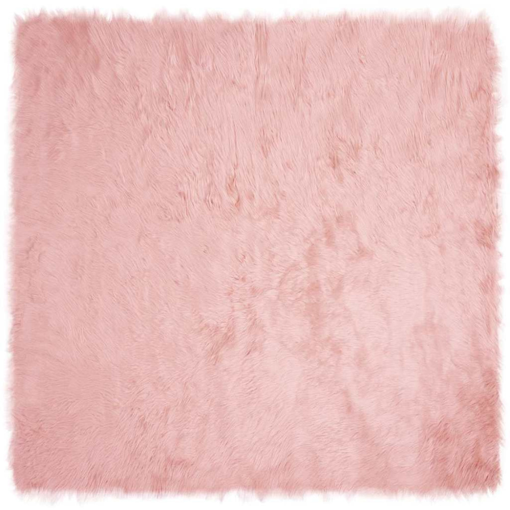 Produktbild för Fuskfäll matta TAFALLA Rosa 200 x 200 cm Polyester