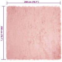 Produktbild för Fuskfäll matta TAFALLA Rosa 200 x 200 cm Polyester