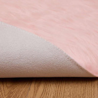 Produktbild för Fuskfäll matta TAFALLA Rosa Ø 100 cm Polyester
