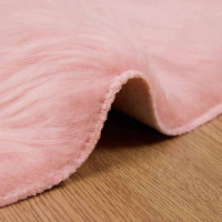 Produktbild för Fuskfäll matta TAFALLA Rosa Ø 100 cm Polyester