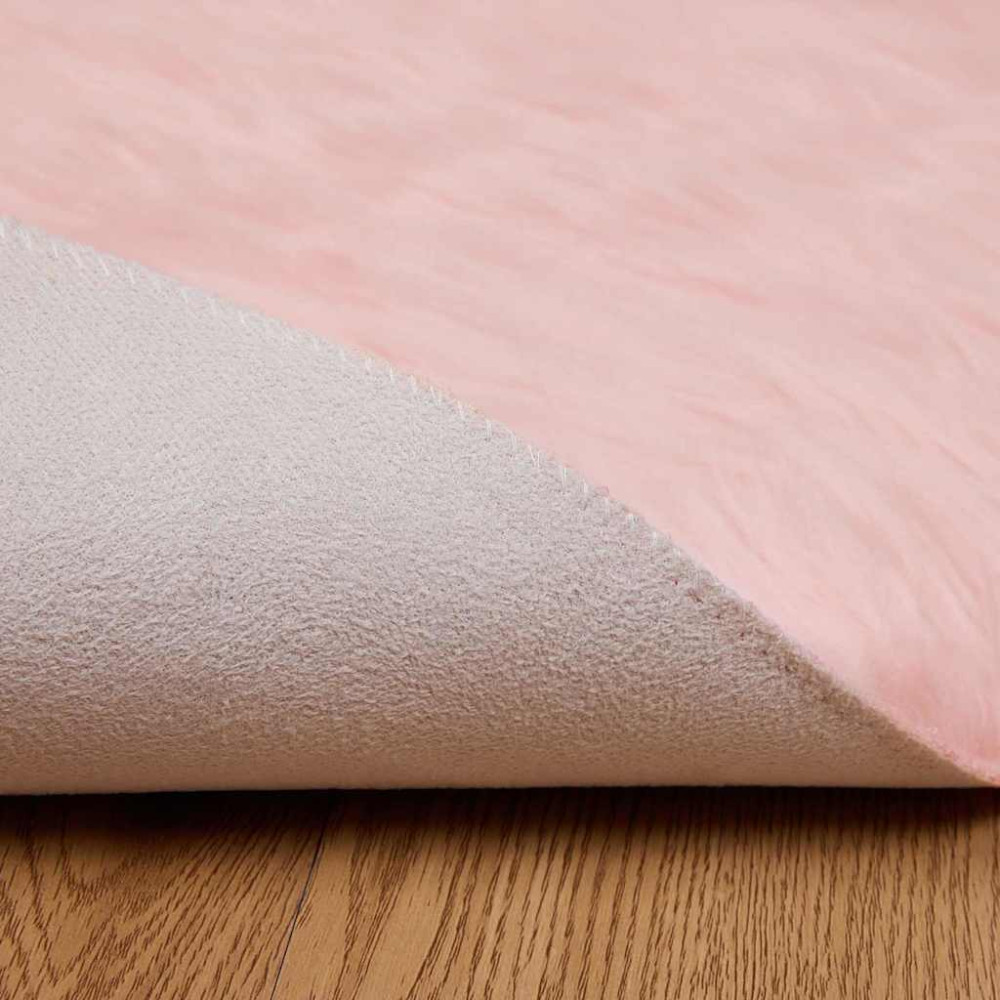 Produktbild för Fuskfäll matta TAFALLA Rosa Ø 160 cm Polyester
