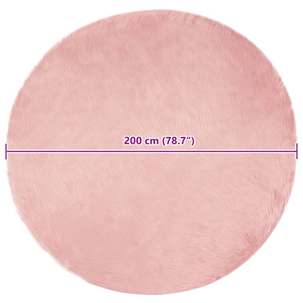 Produktbild för Fuskfäll matta TAFALLA Rosa Ø 200 cm Polyester